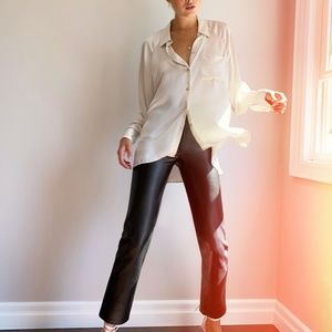 Wilfred free Boyfriend taupe beige Button up shirt (100% cupro, size XS)